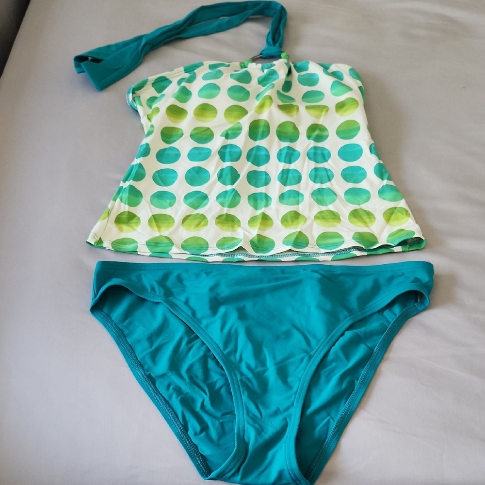 Green Polka Dot Tankini Set